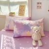 40-count cotton bed sheet and quilt cover three-piece set Purple star B49