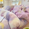 40-count cotton bed sheet and quilt cover three-piece set Purple star B49