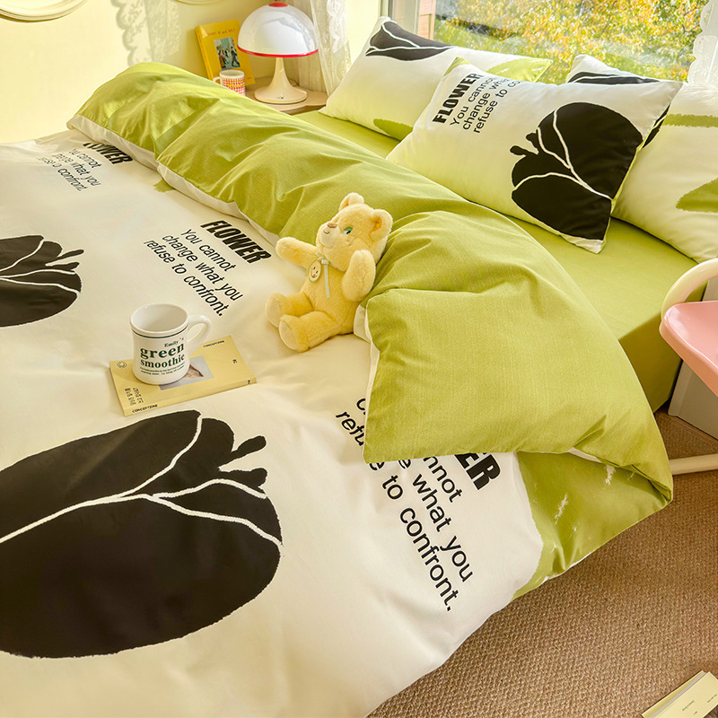  floral quilt cover pure cotton bed sheet quilt cover four piece set  B32