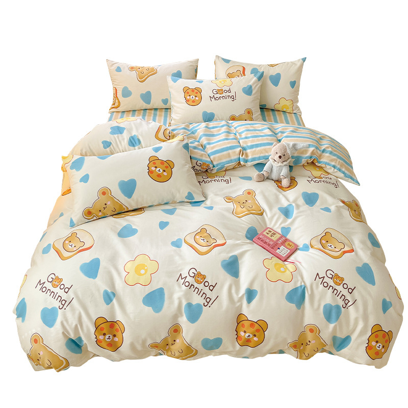 Cartoon four-piece cotton quilt cover pure cotton bedding B48