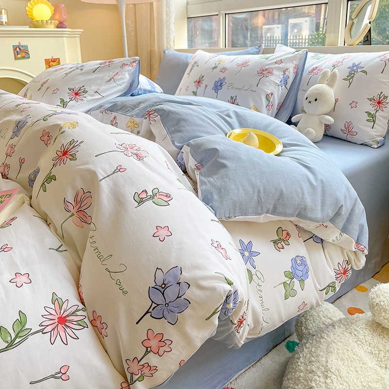 40 thread count cotton bed sheet quilt cover fitted sheet quilt cover B29