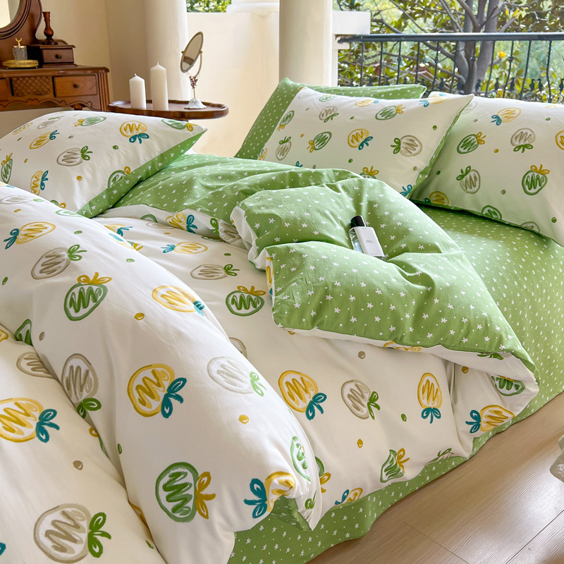 Cotton Four-Piece Set Little pineapple. - Hara House B4