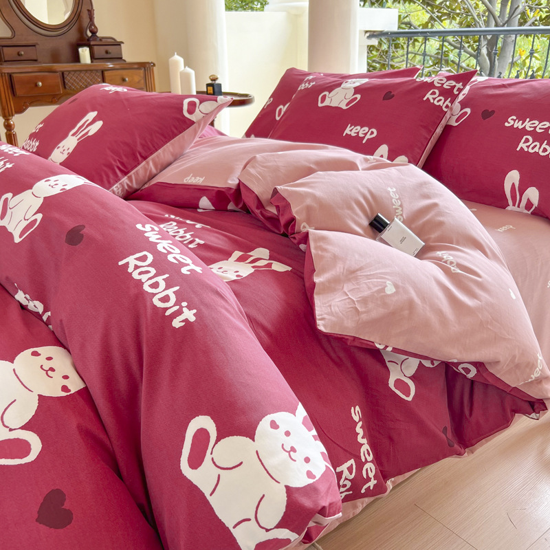 Cotton Four-Piece Set Mary Spring - Big Show Red Free B1