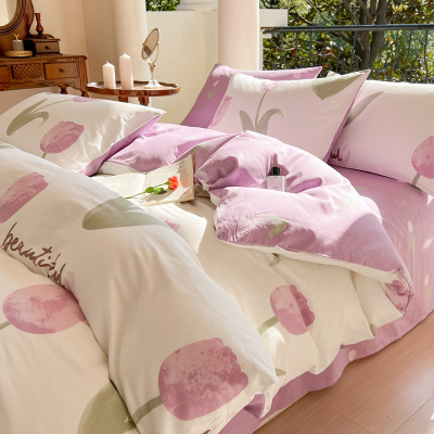 Cotton Four-Piece Set Tuberose - Purple starry sky B3