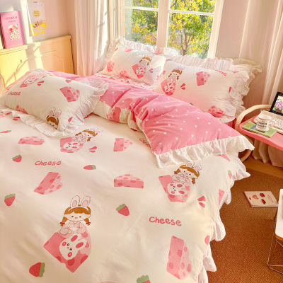 Four-piece Cartoon Cotton Bed Set Cheese girl  B11