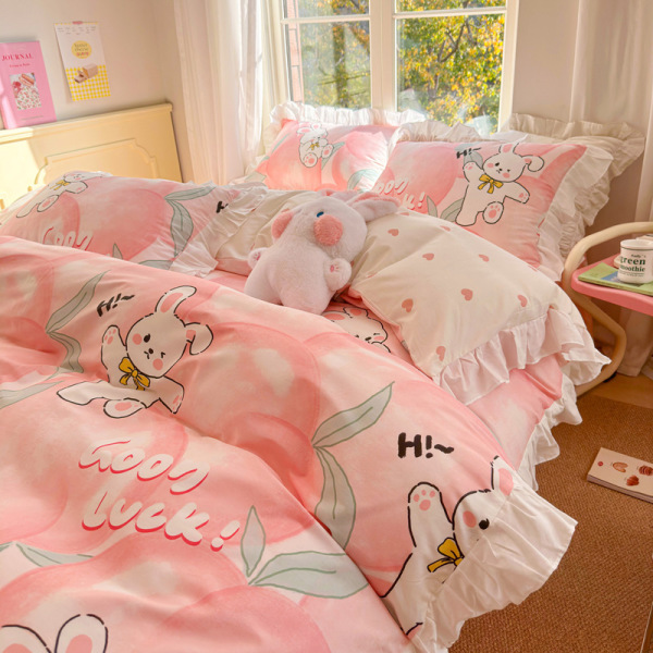 Four-piece Cartoon Cotton Bed Set cartoon rabbit B8