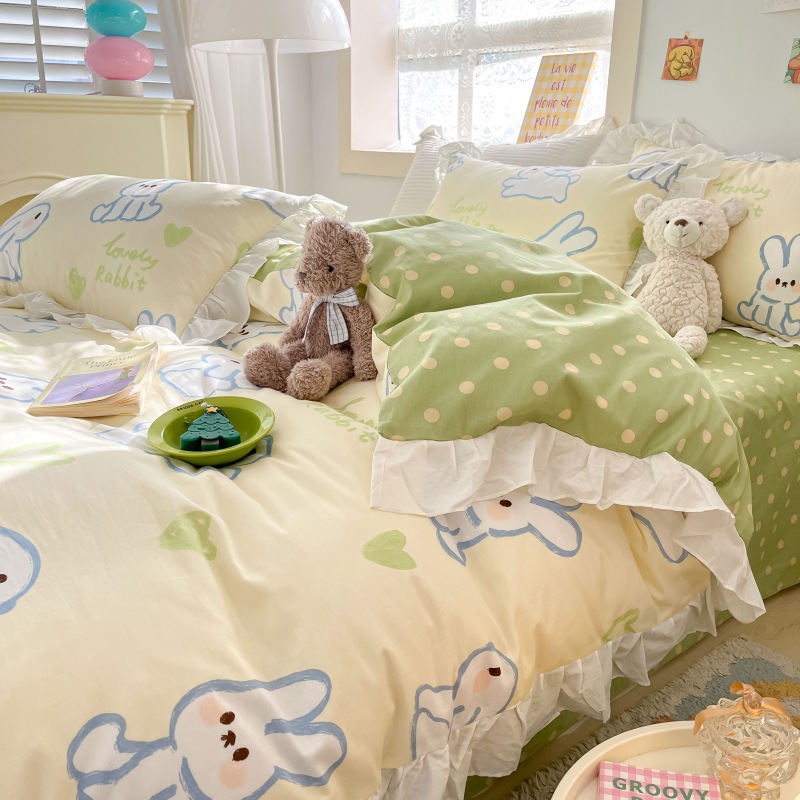 Four-piece Cartoon Cotton Bed Set Persimmon persimmon ruyi B13