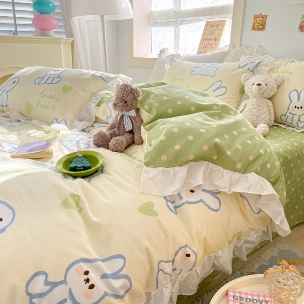Four-piece Cartoon Cotton Bed Set Persimmon persimmon ruyi B13
