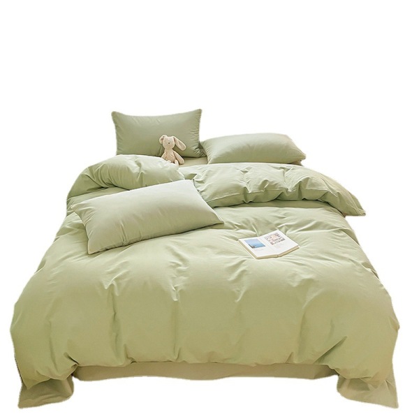Grade A brushed four-piece cotton four-piece set green B50