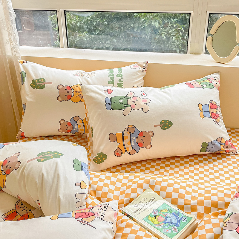 pure cotton bed sheet quilt cover four piece bedding set B47