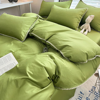 pure cotton four piece shell edge washed cotton B41