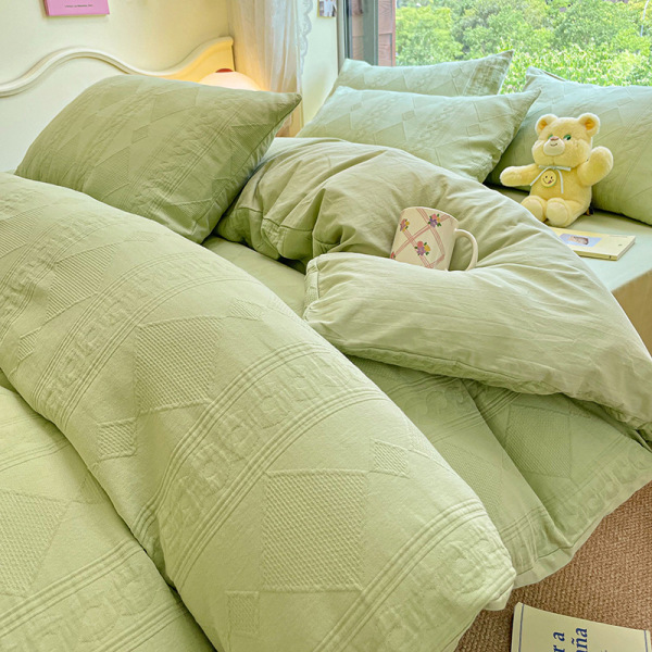 Three-layer yarn pure cotton four-piece suit cafe B20