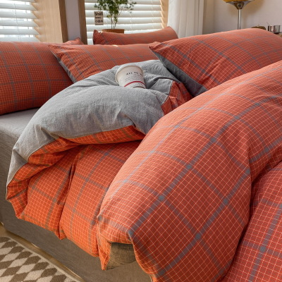 Class A Washed Cotton Four-piece Set Forest Orange - Powder Blue B57