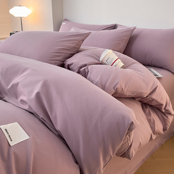 Class A Washed Cotton Four-piece Set Star Gray-Elegant Purple B58