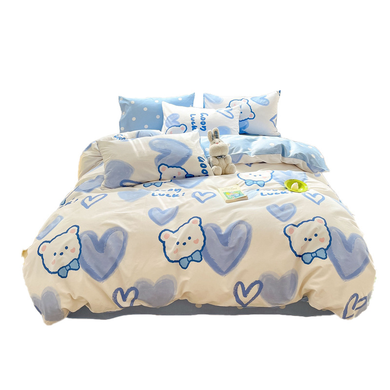 cartoon cotton four piece set Orchid heart bear B52