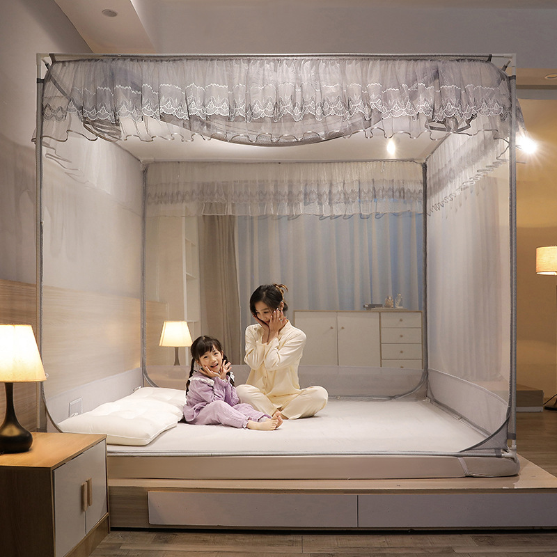 Household zipper three door pattern tent square B116