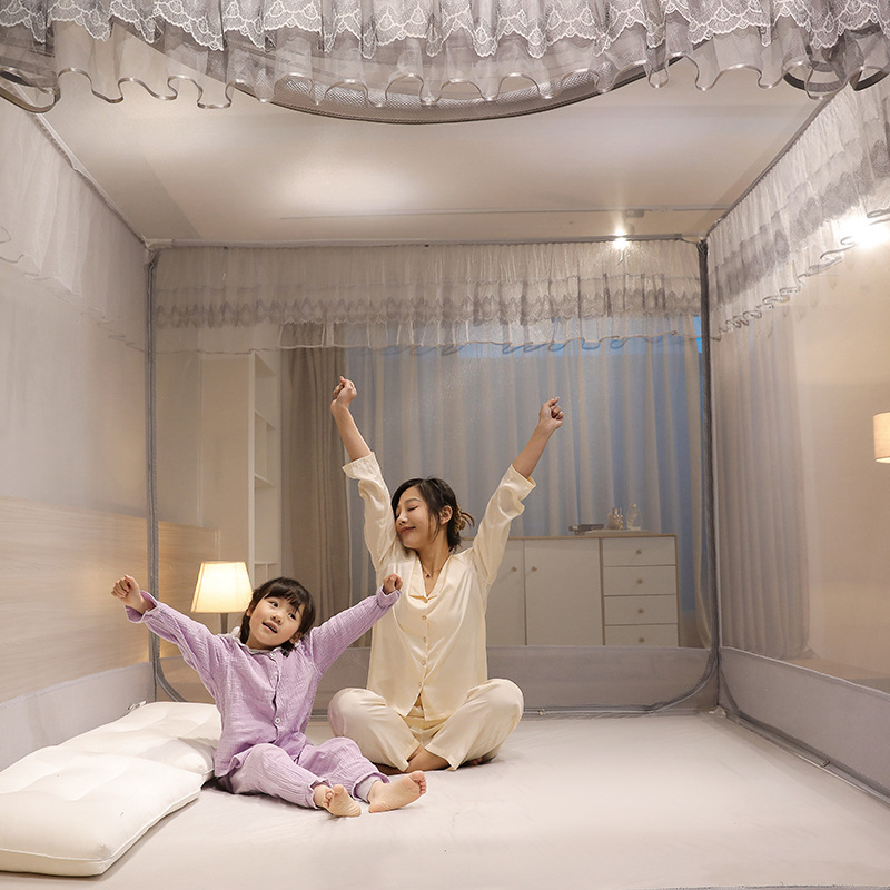 Household zipper three door pattern tent square B116