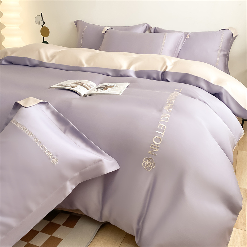 Nordic washed silk four-piece embroidery set  multicolor B62