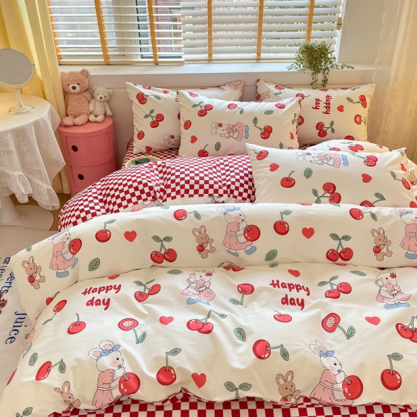 small fresh cartoon rabbit pure cotton four piece set B59