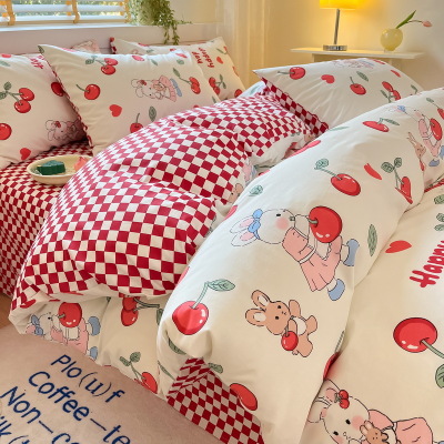 small fresh cartoon rabbit pure cotton four piece set B59