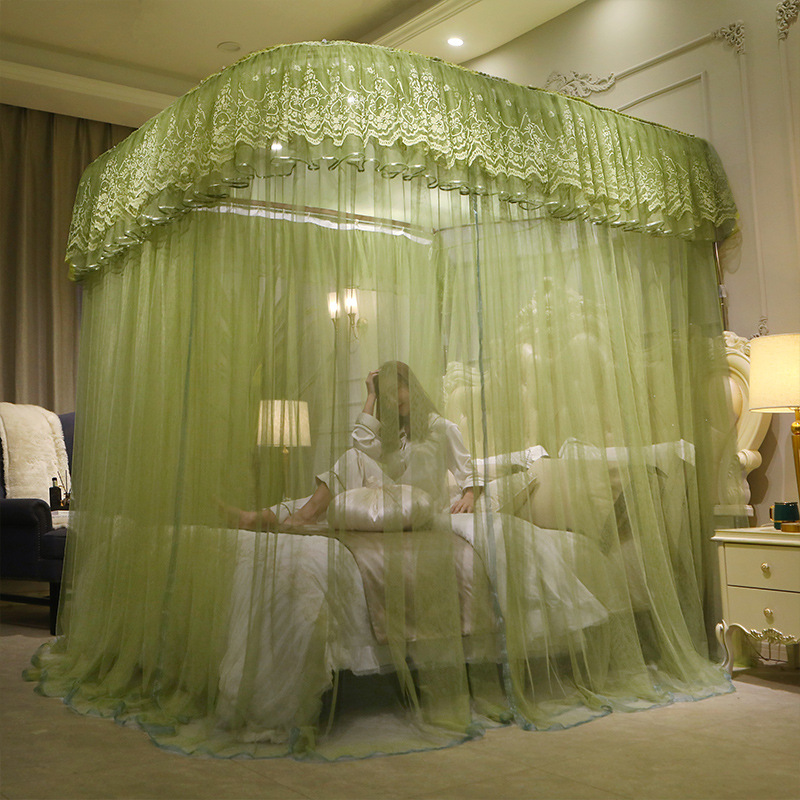 U-shaped track mosquito net lace edge floor-to-ceiling pattern net B118