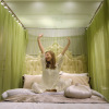 U-shaped track mosquito net lace edge floor-to-ceiling pattern net B118