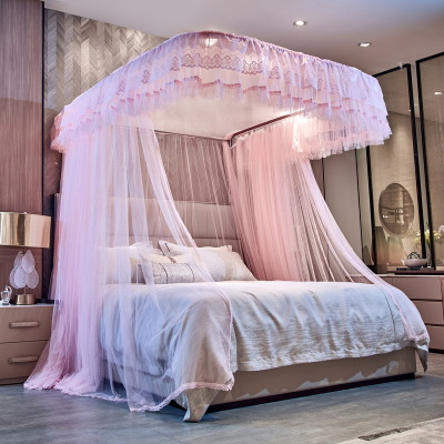 lace edge floor-to-ceiling pattern net multicolor B119