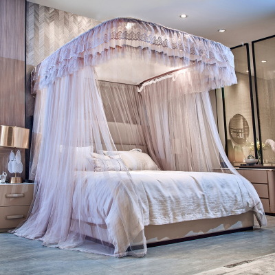 lace edge floor-to-ceiling pattern net multicolor B119