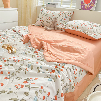 Washed cotton and linen double-layer gauze summer cool quilt multicolor B72
