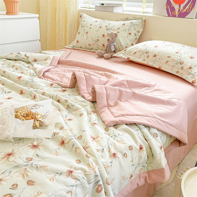 Washed cotton and linen double-layer gauze summer cool quilt multicolor B72