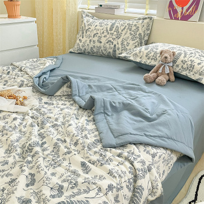 Washed cotton and linen double-layer gauze summer cool quilt multicolor B72
